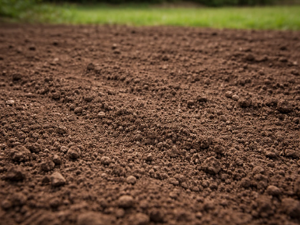 Sol fraîchement griffé pour un semis de gazon, texture visible et surface prête