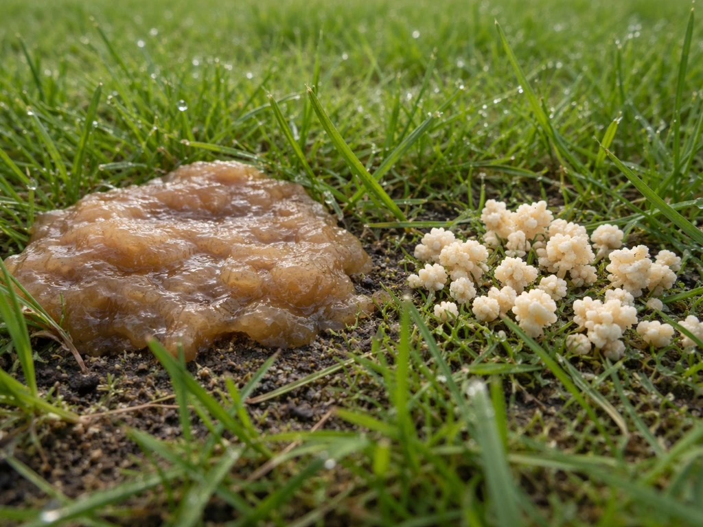 Myxomycète gazon : identifier, gérer et prévenir sans abîmer la pelouse