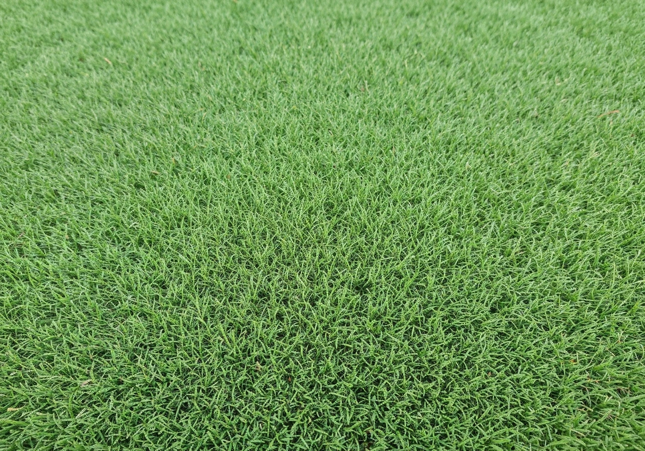Plan rapproché de brins de Zoysia tenuifolia formant un tapis dense, texture velours et feuillage très fin.